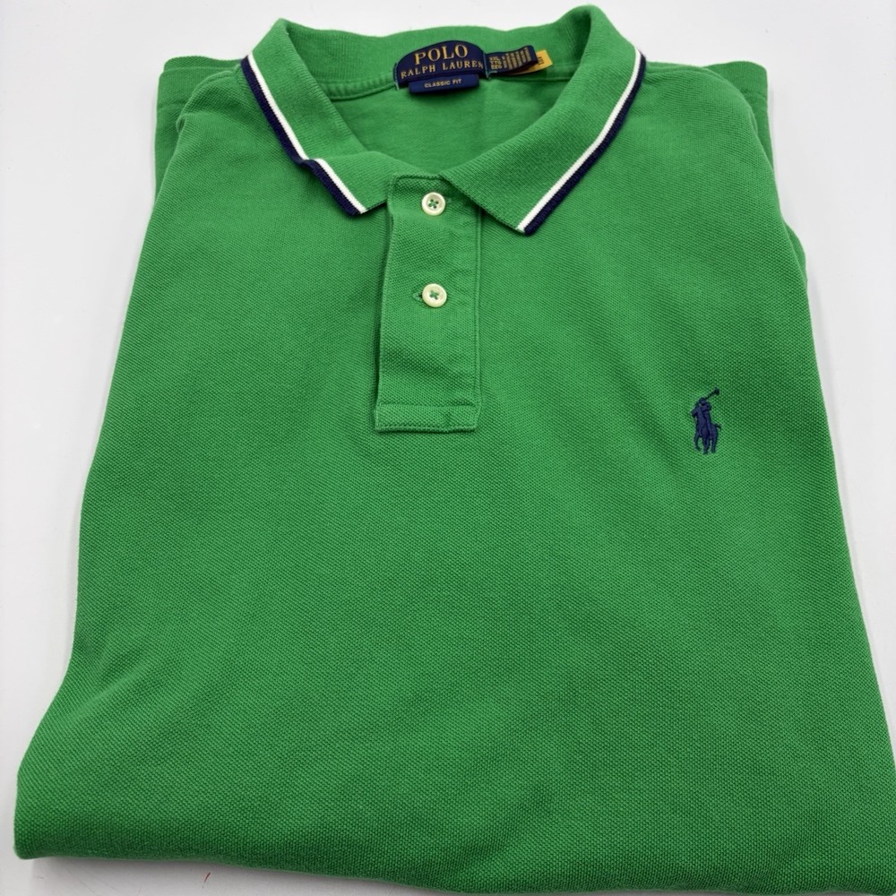 Polo Ralph Lauren Men's Size XXL Green Short Sleeve Polo 100% Cotton Pony